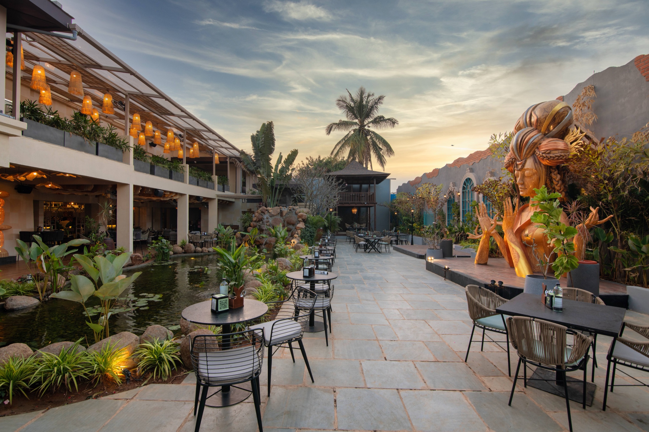 Nusa Brewvilla tropical brewscape at golden hour